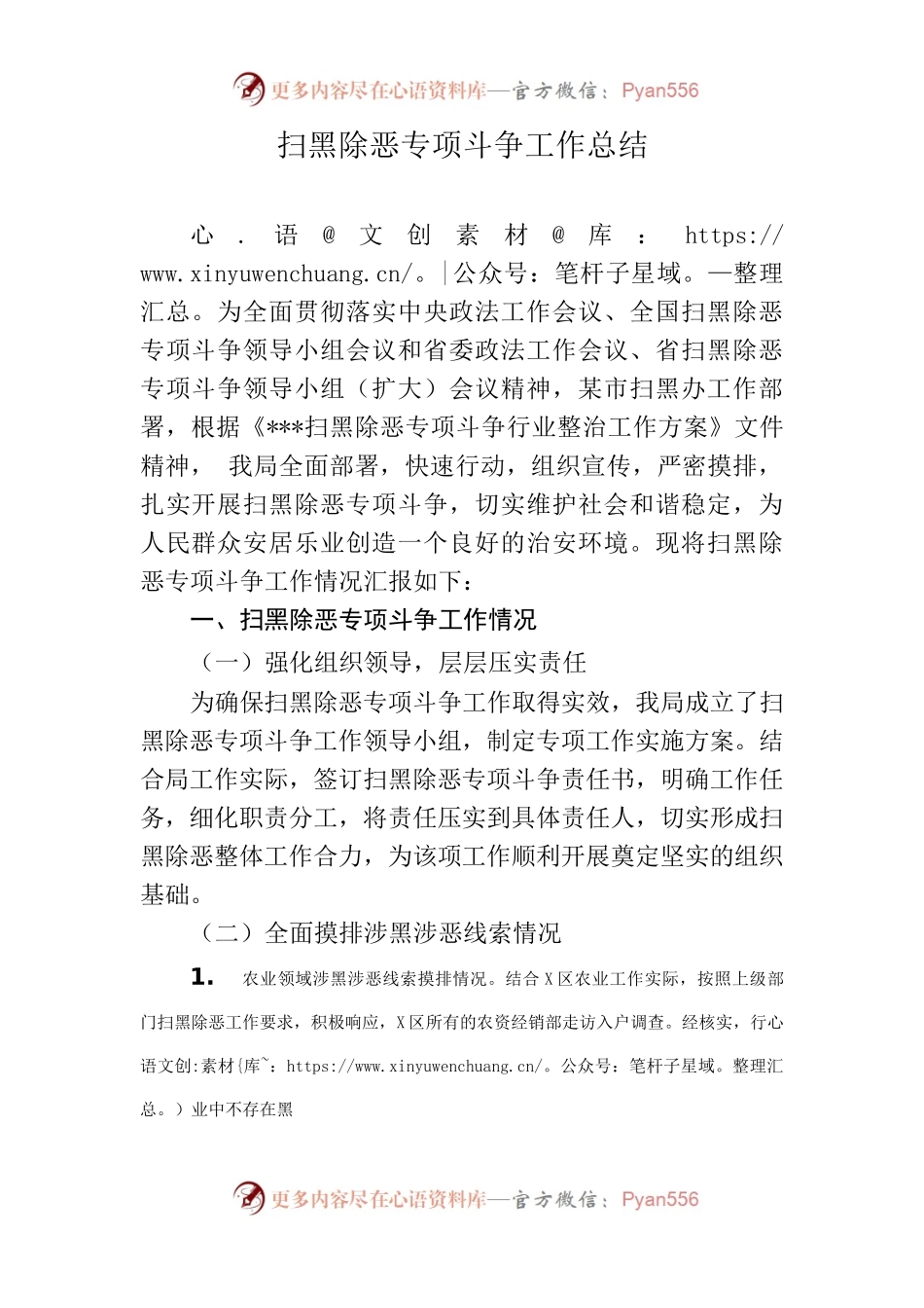 2022年扫黑除恶专项斗争工作总结.docx_第1页