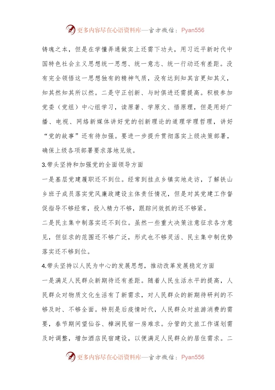 2022年民主生活会个人发言提纲（二）.docx_第2页