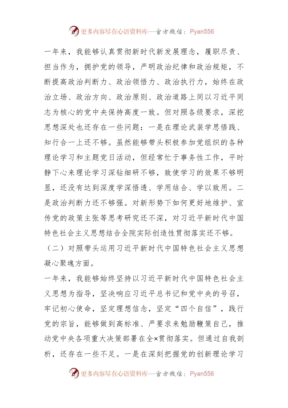 2022年度民主生活会个人对照检查材料（一）.docx_第2页