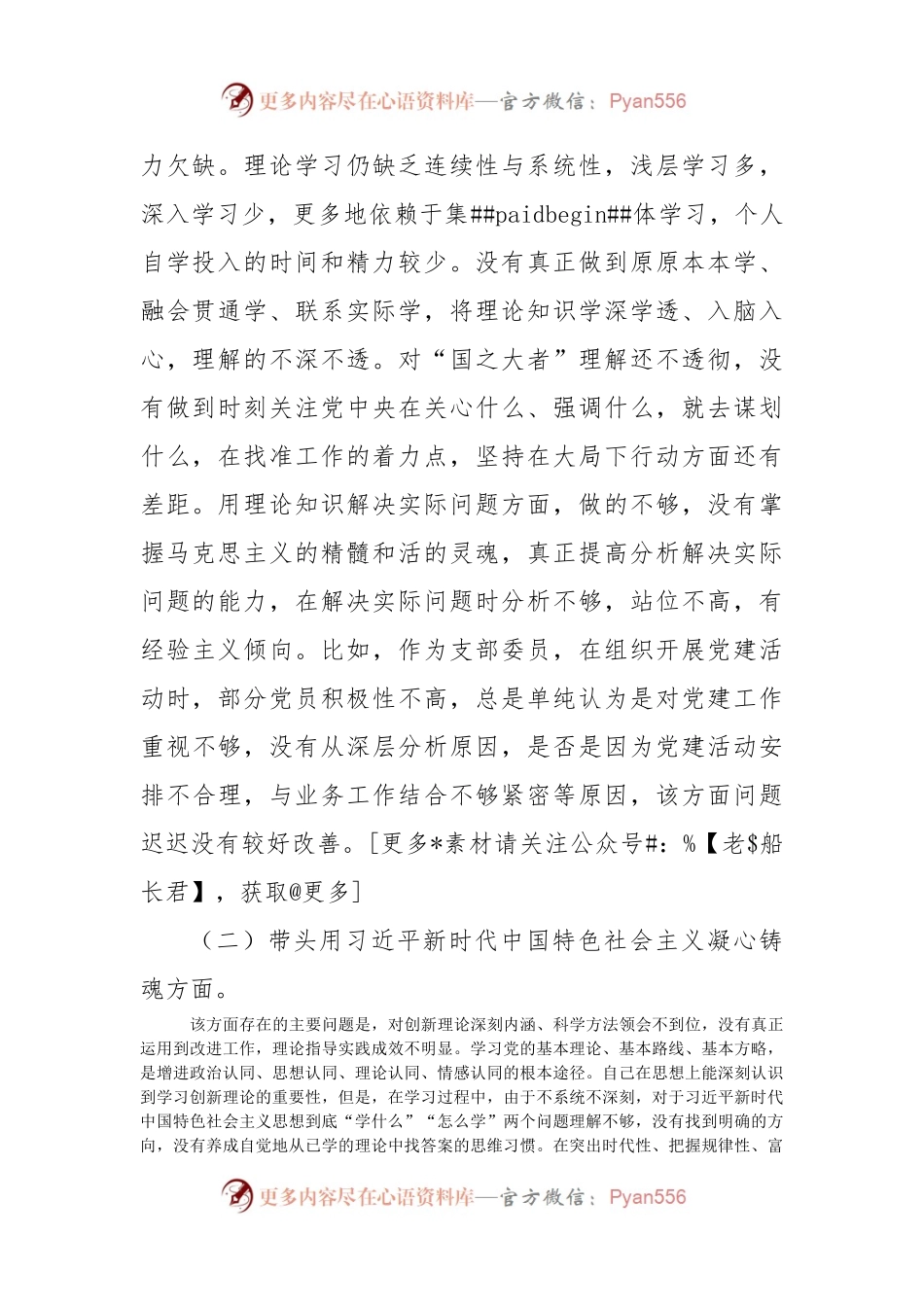 2022年支部委员组织生活会个人发言提纲.docx_第2页