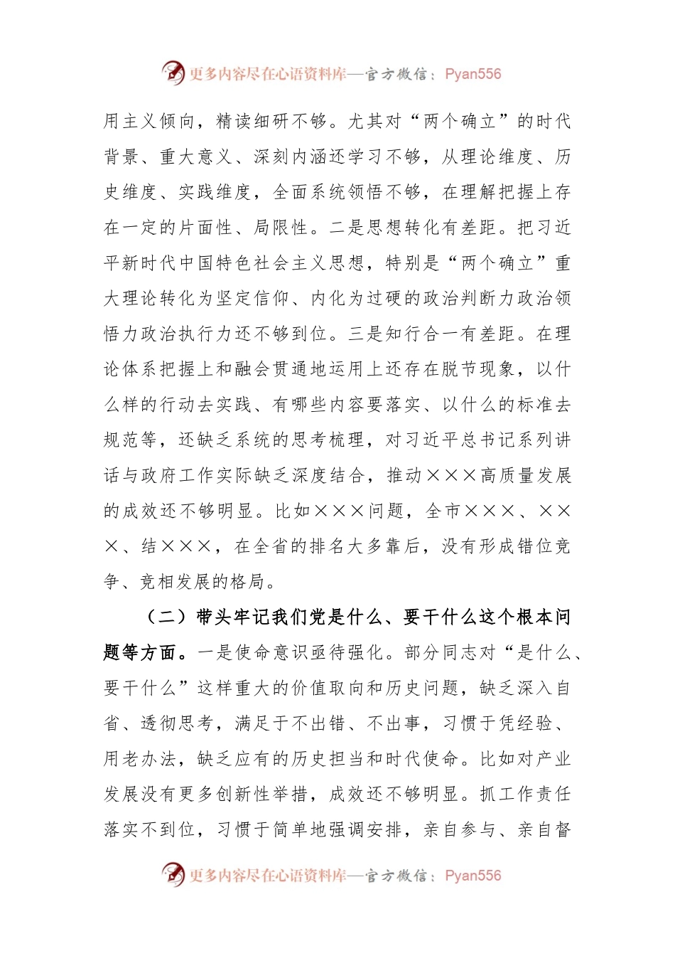 2022专题民主生活会对照检查材料.docx_第2页