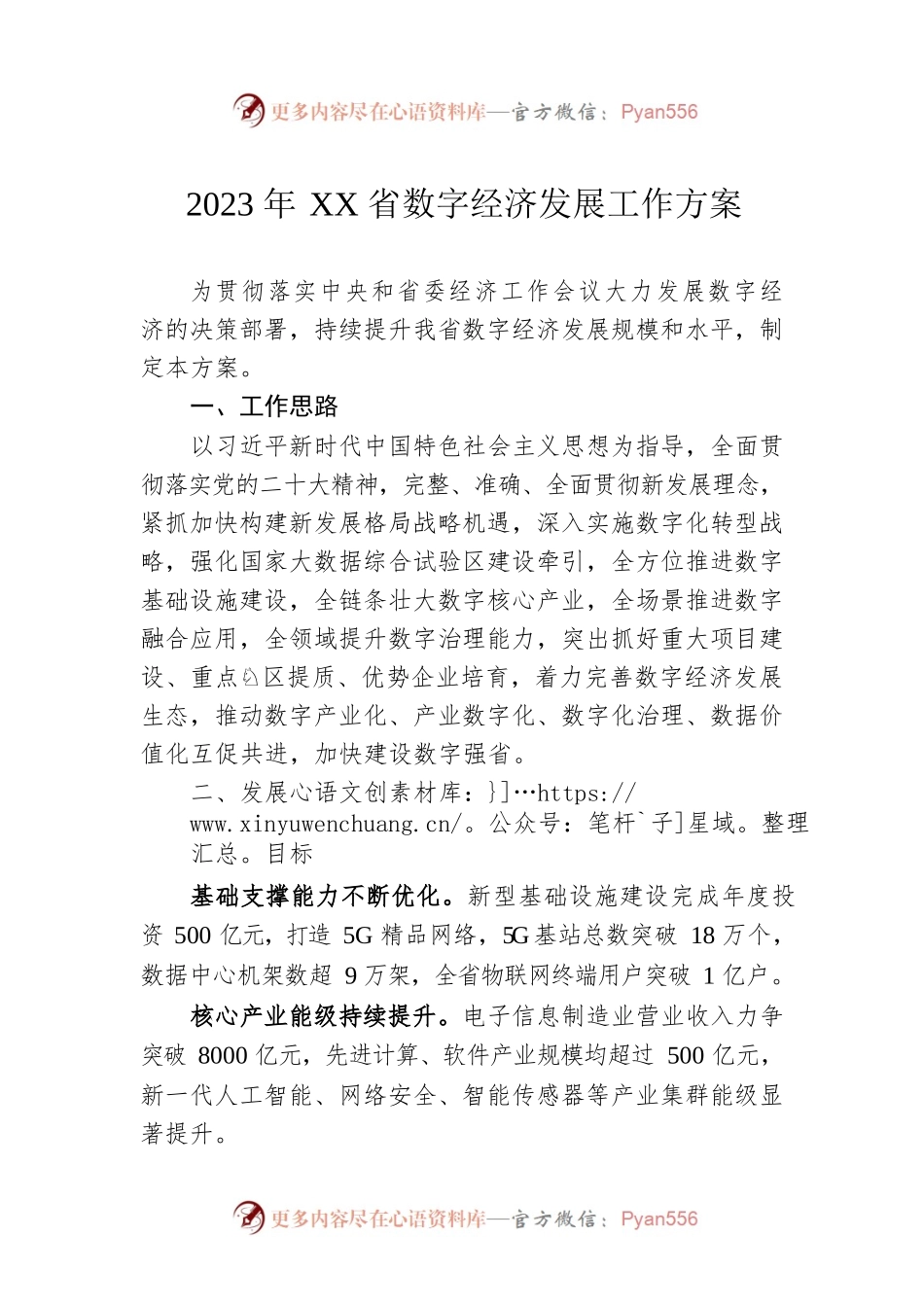2023年XX省数字经济发展工作方案（20230130）.docx_第1页