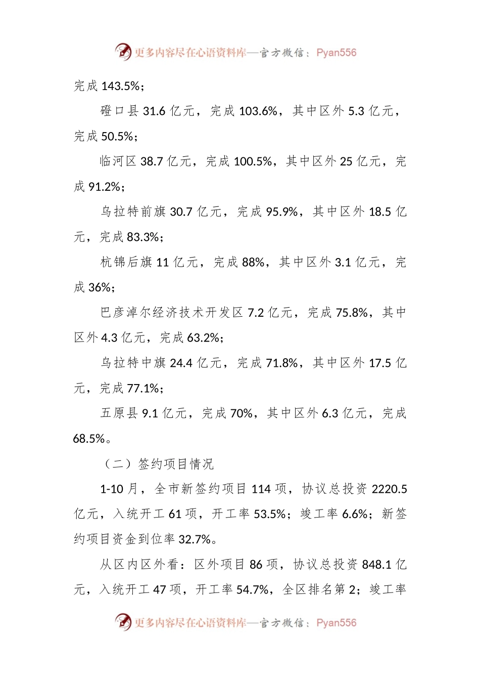 2023年1-10月全市招商引资情况的通报.docx_第2页