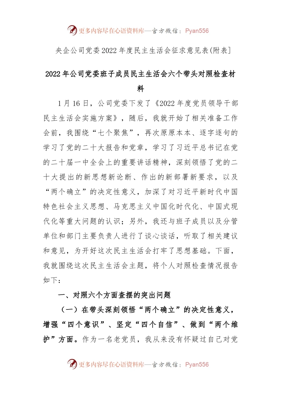 (8篇)公司民主生活会对照检查材料汇编.docx_第2页