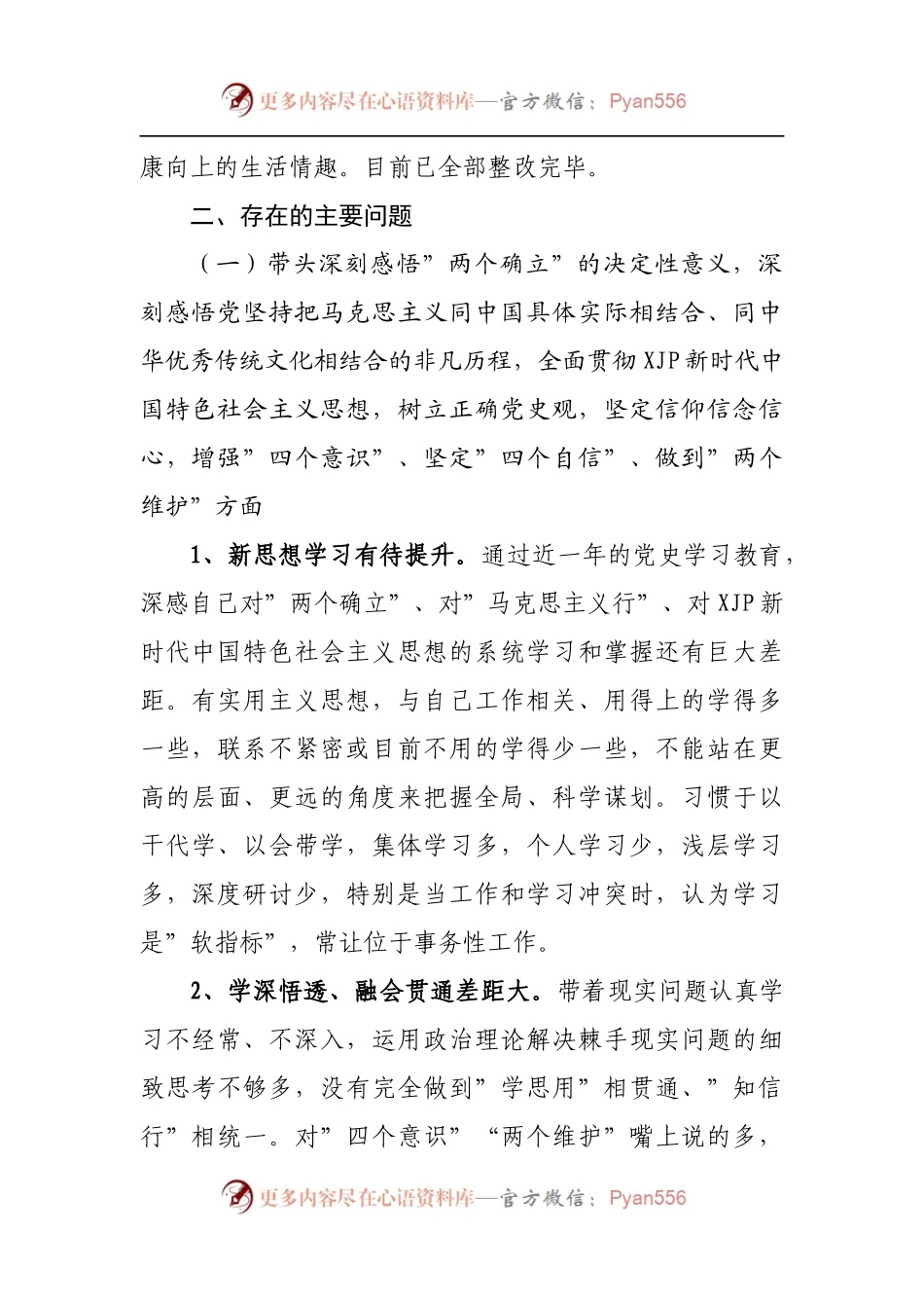 175个人2021年专题民主生活会对照检查材料[副职].docx_第2页