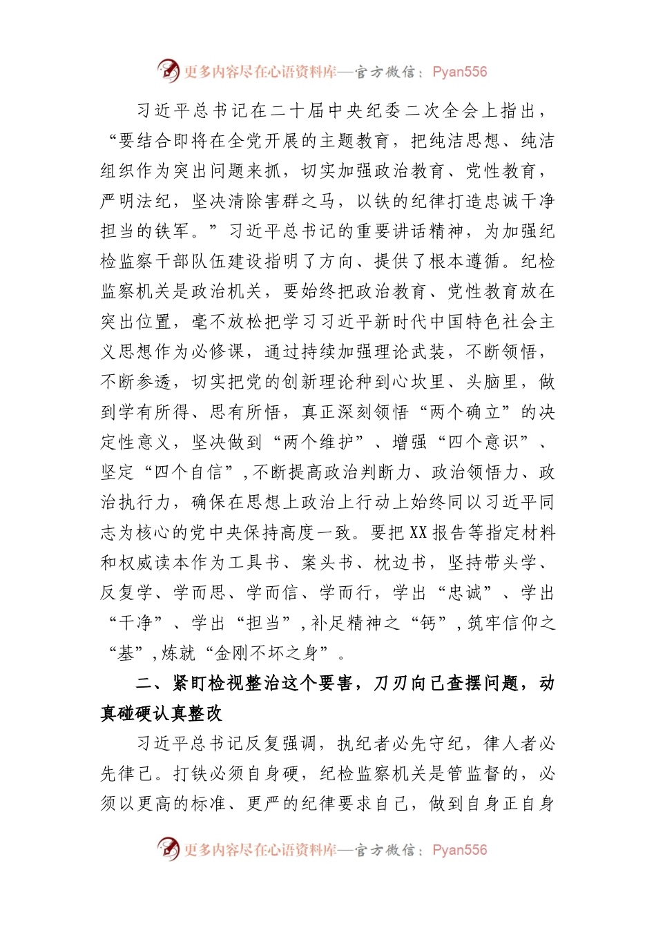 (3篇)2023纪检监察干部队伍教育整顿专题学习研讨心得体会发言材料.docx_第2页