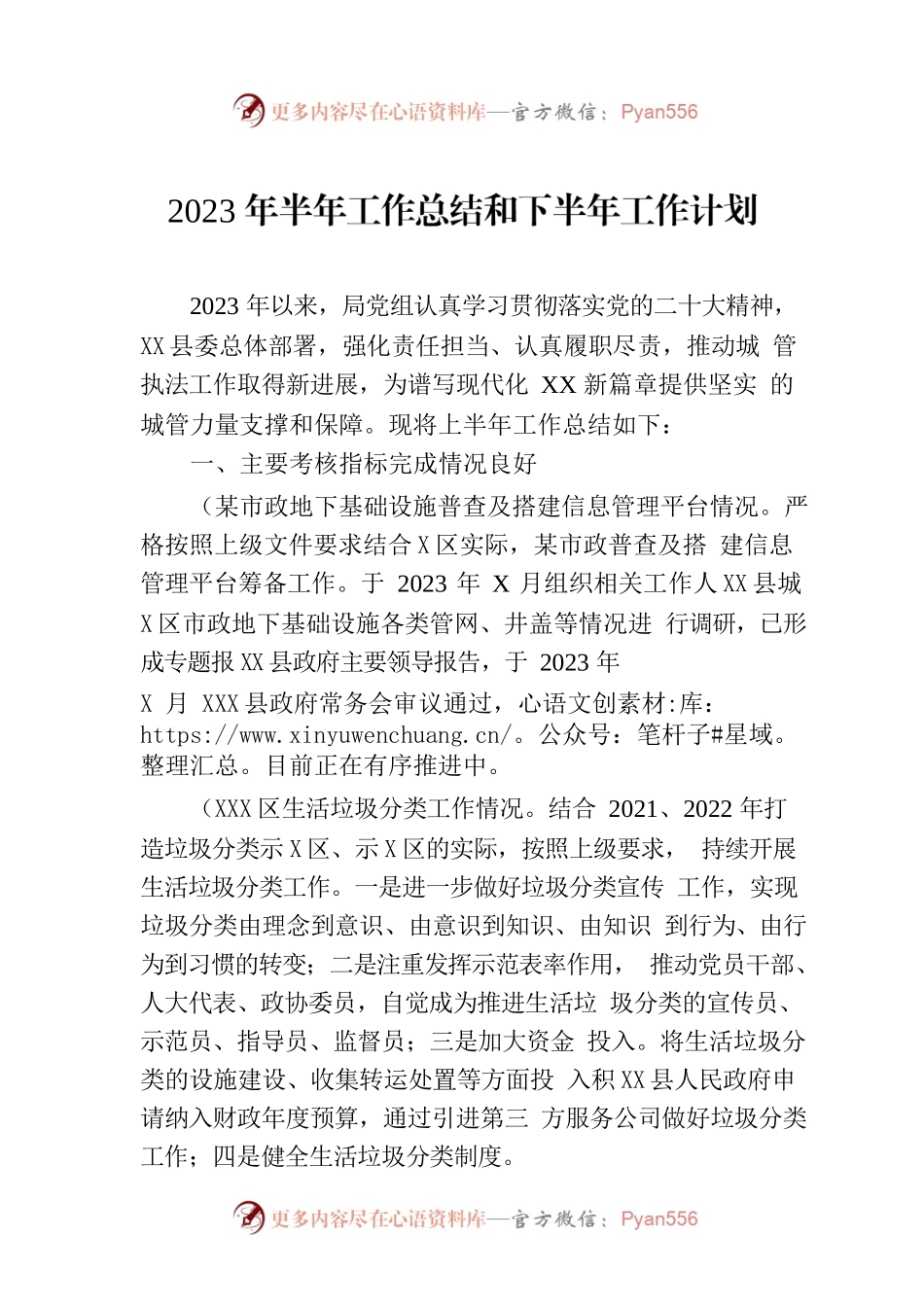 2023年半年工作总结和下半年工作计划(20230705).docx_第1页