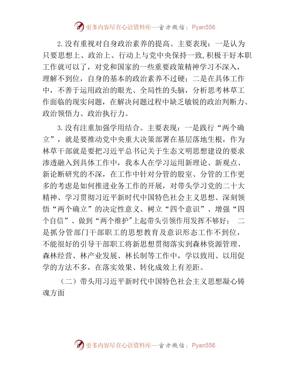 2022年度民主生活会林草系统发言提纲.docx_第2页
