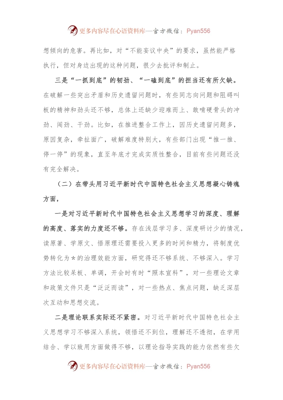2022年民主生活会领导干部个人对照检查材料2.docx_第2页