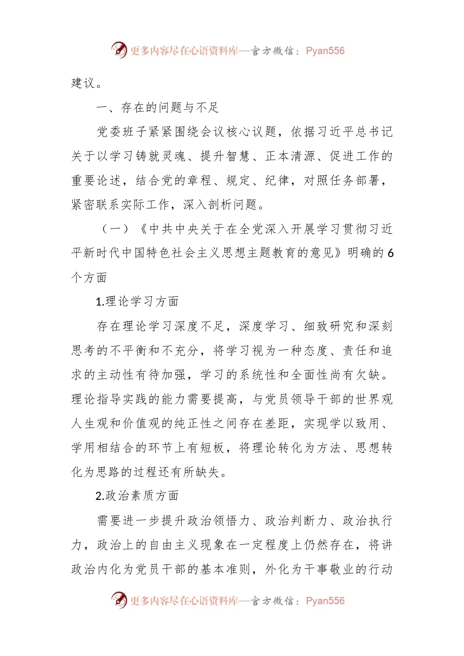 2023年主题教育民主生活会班子对照检查材料6个方面 12条具体要求 政绩观剖析.docx_第2页