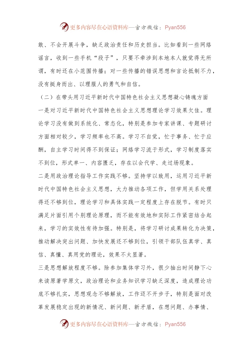 2022年度民主生活会领导干部个人对照检查剖析材料（全文5502字）.docx_第2页