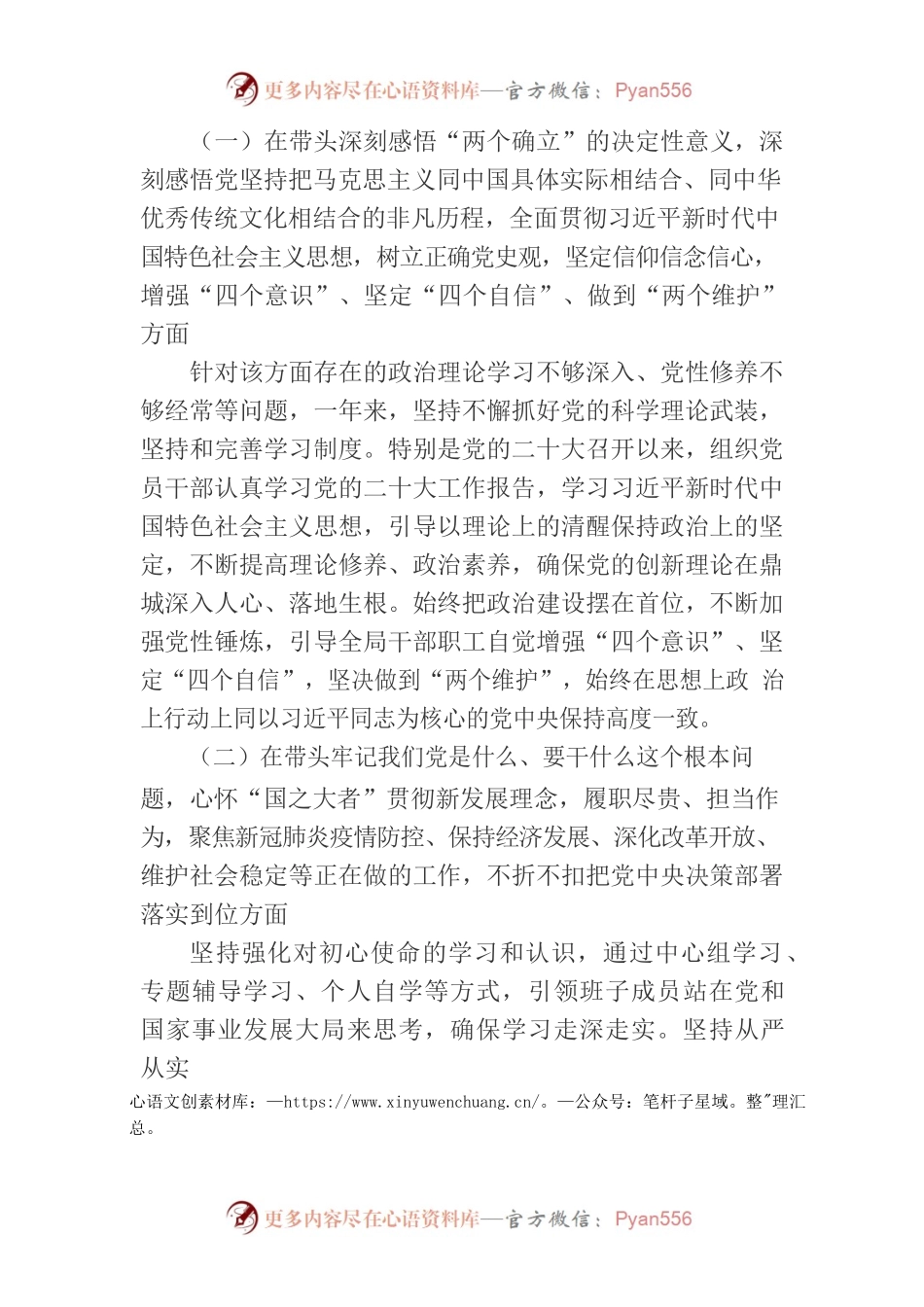 2022年度领导班子民主生活会.docx_第2页