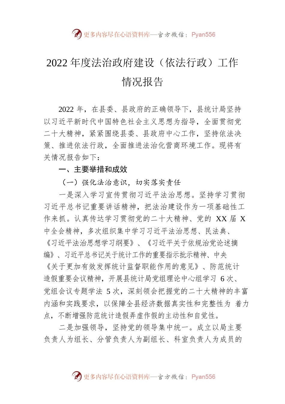 2022年度法治政府建设（依法行政）工作情况报告.docx_第1页