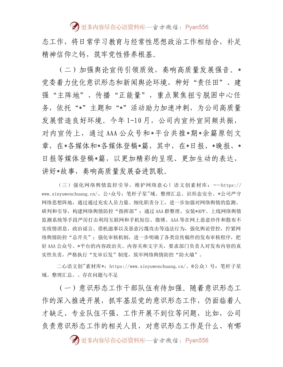 2023年公司履行意识形态责任制工作报告.docx_第2页