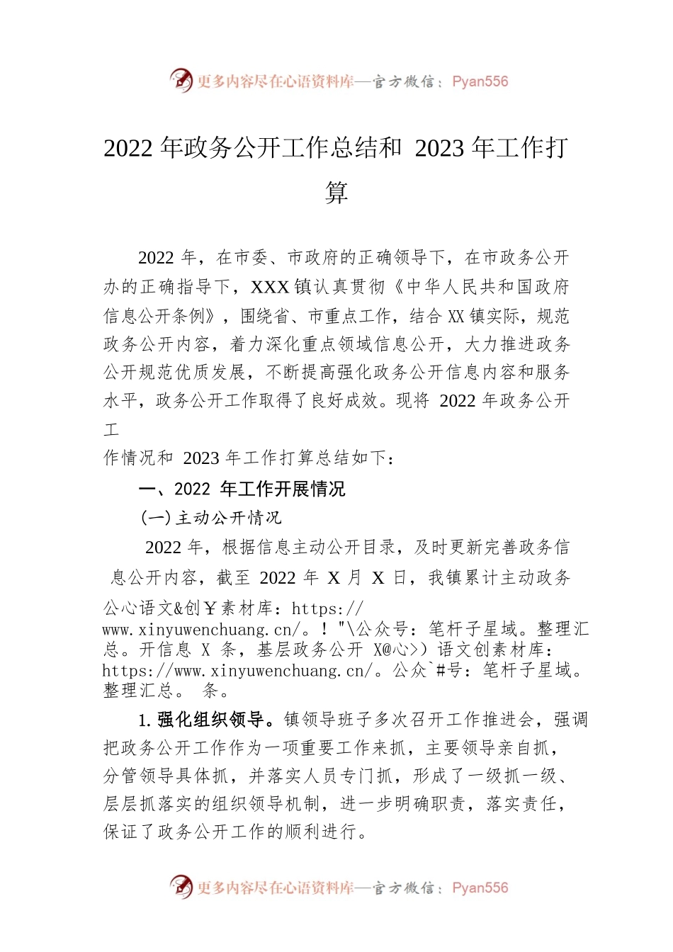 2022年政务公开工作总结和2023年工作打算.docx_第1页