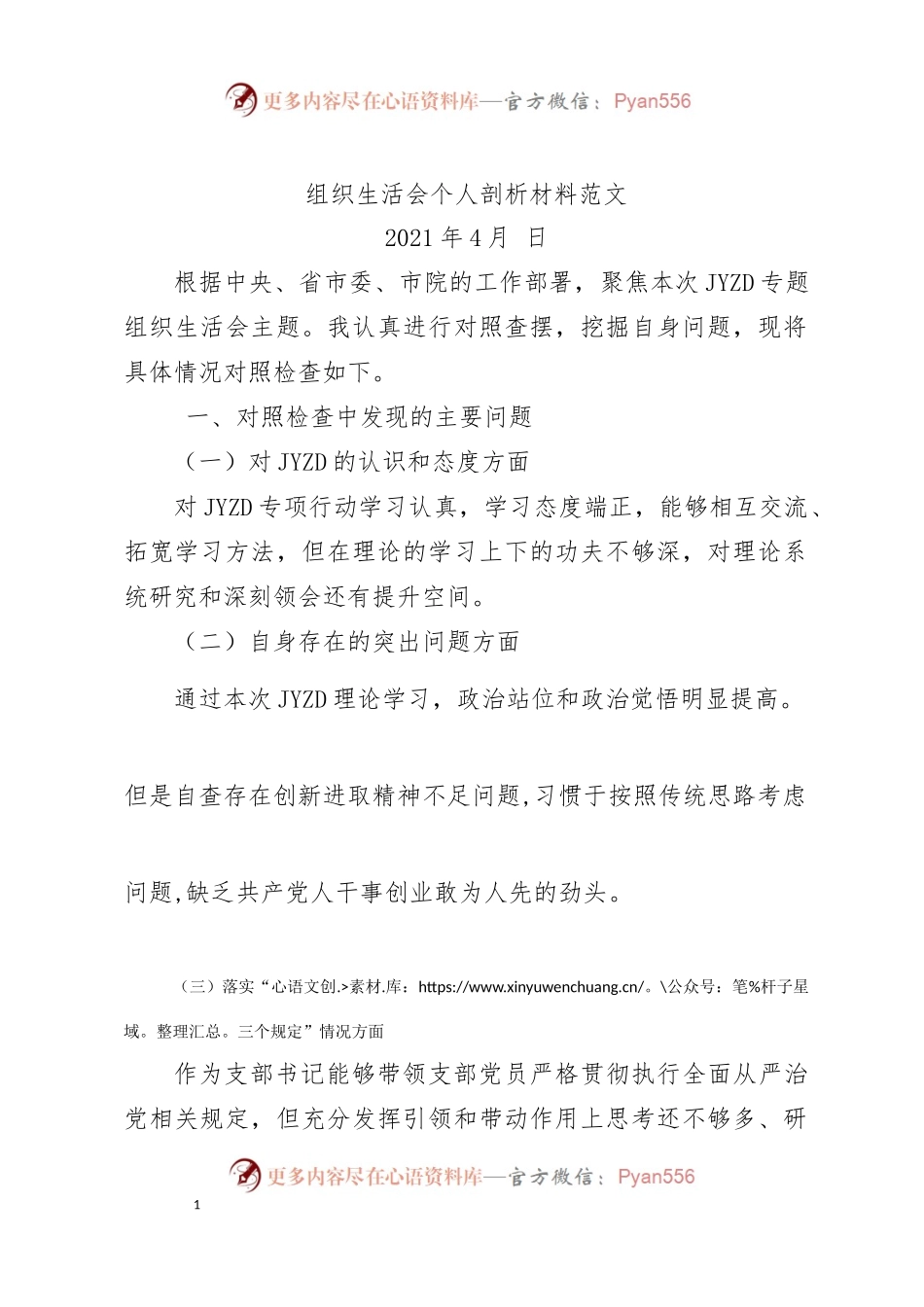 2021年政法教育整顿组织生活会个人剖析材料.docx_第1页