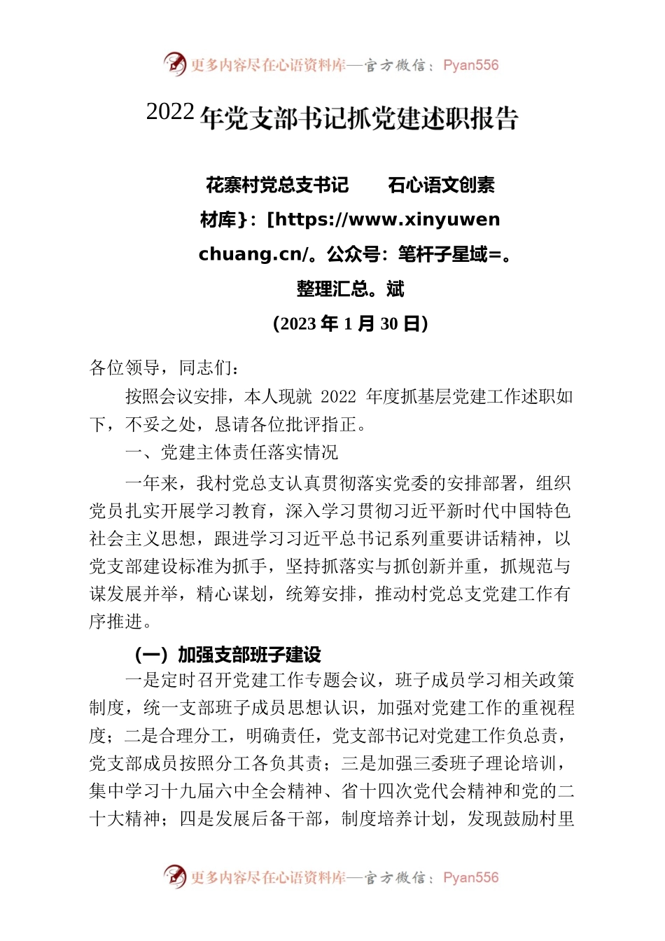 2022年党支部书记抓党建述职报告(2023.2.2）.docx_第1页