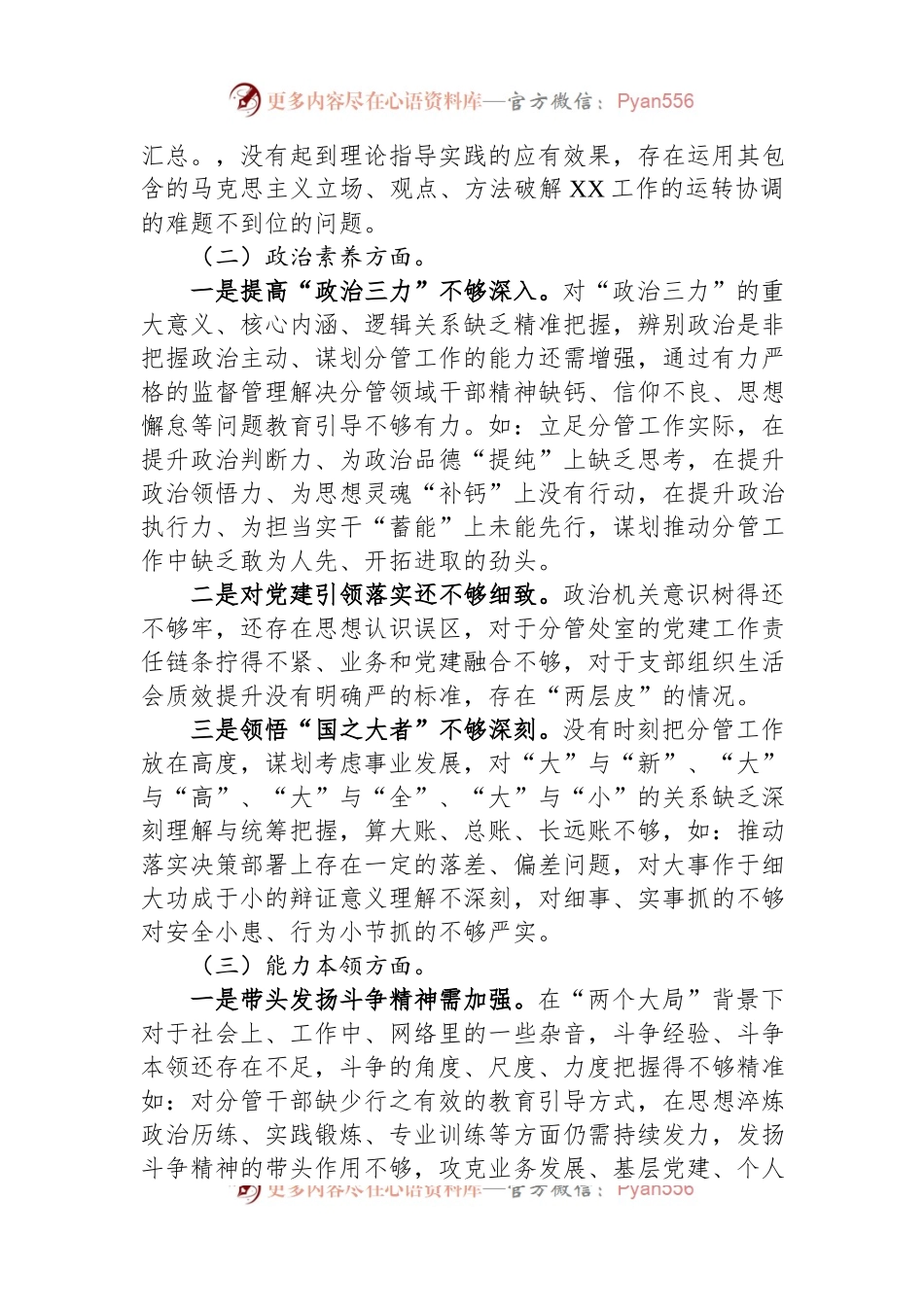 2023年主题教育专题民主生活会领导干部个人对照检查发言提纲.docx_第2页