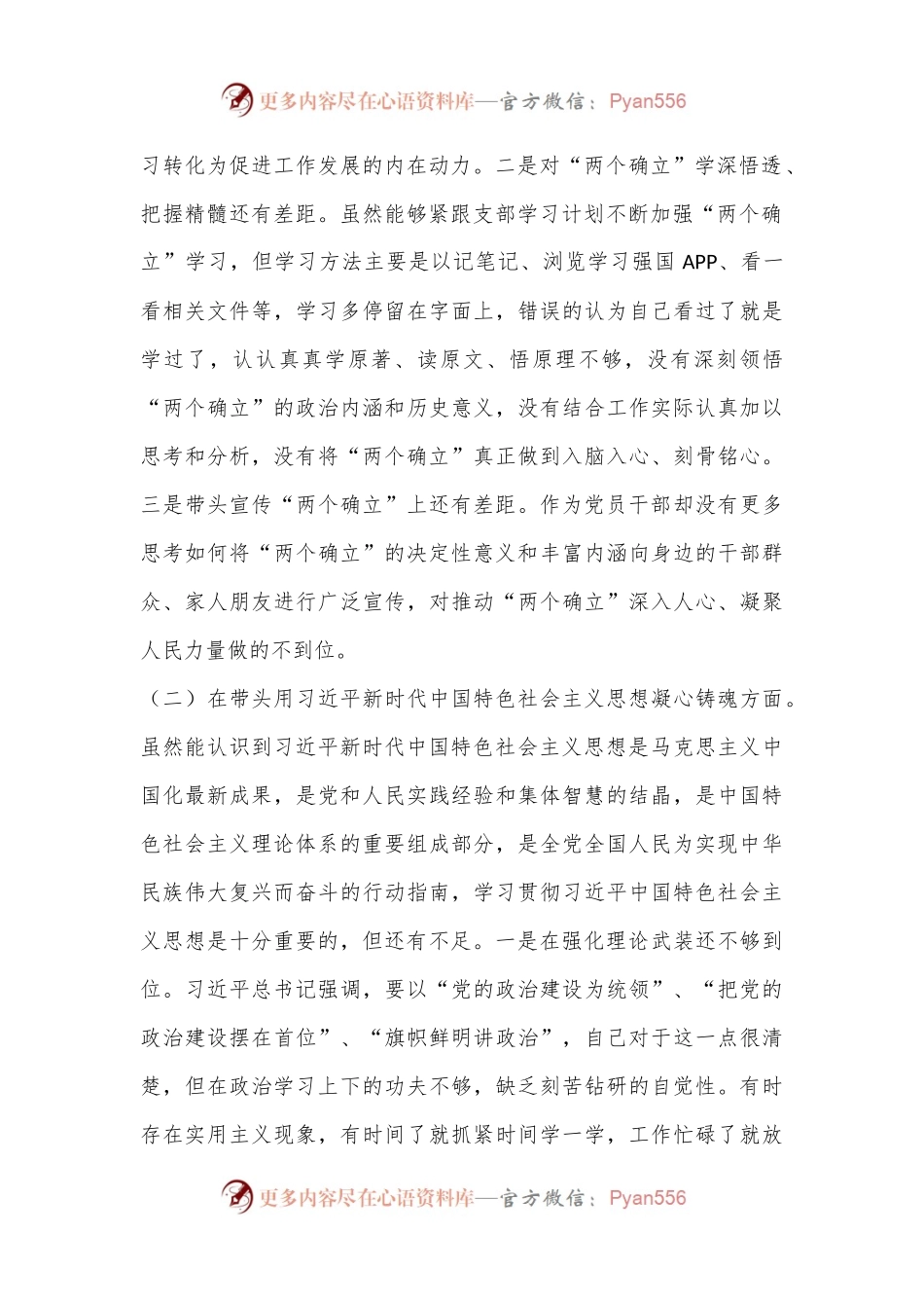 2022年党员干部民主生活会个人对照检查材料.docx_第2页