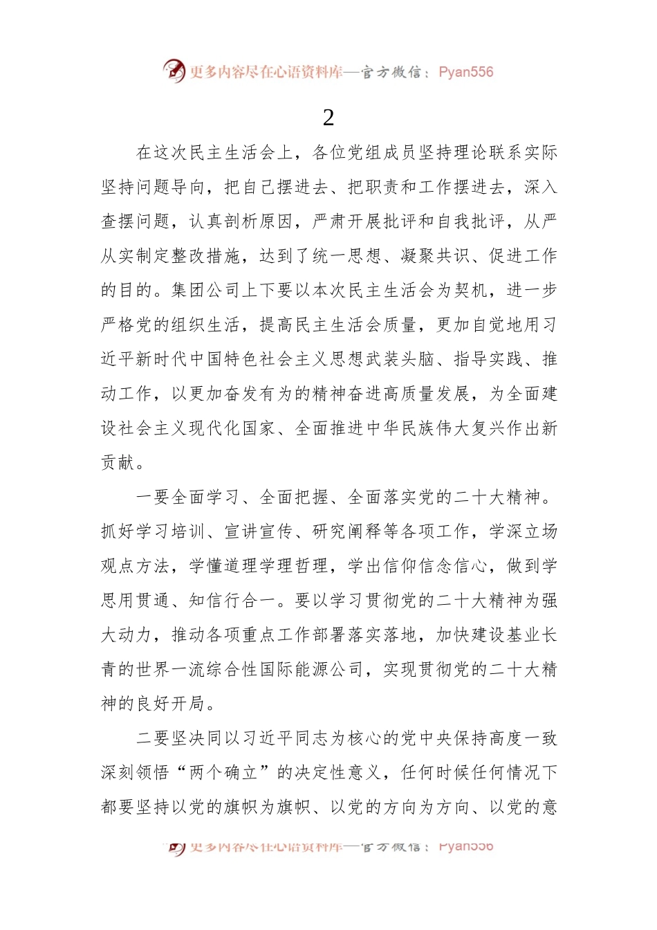 2022年民主生活会总结讲话摘编集锦（34条）.docx_第2页