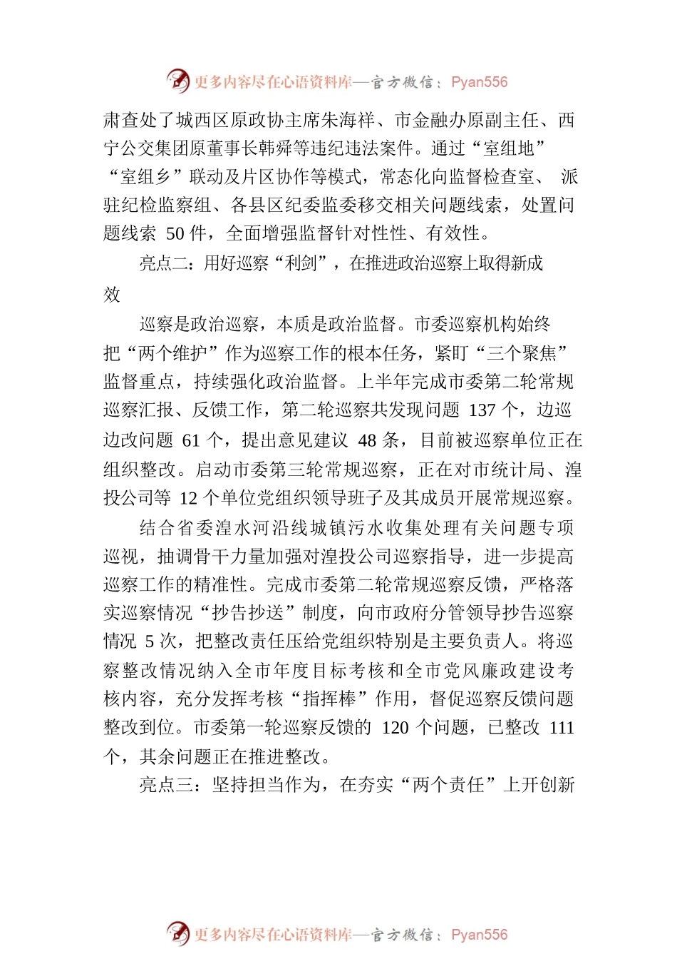 2023上半年某市纪委工作亮点汇报材料.docx_第2页