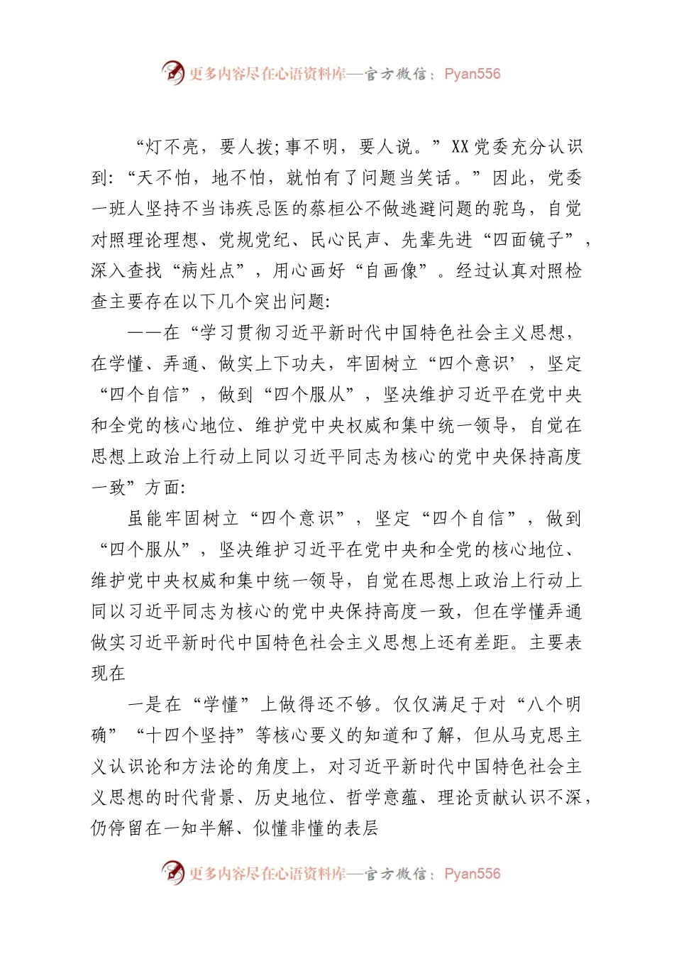 2023年主题教育专题民主生活会剖析发言材料（六）.docx_第1页