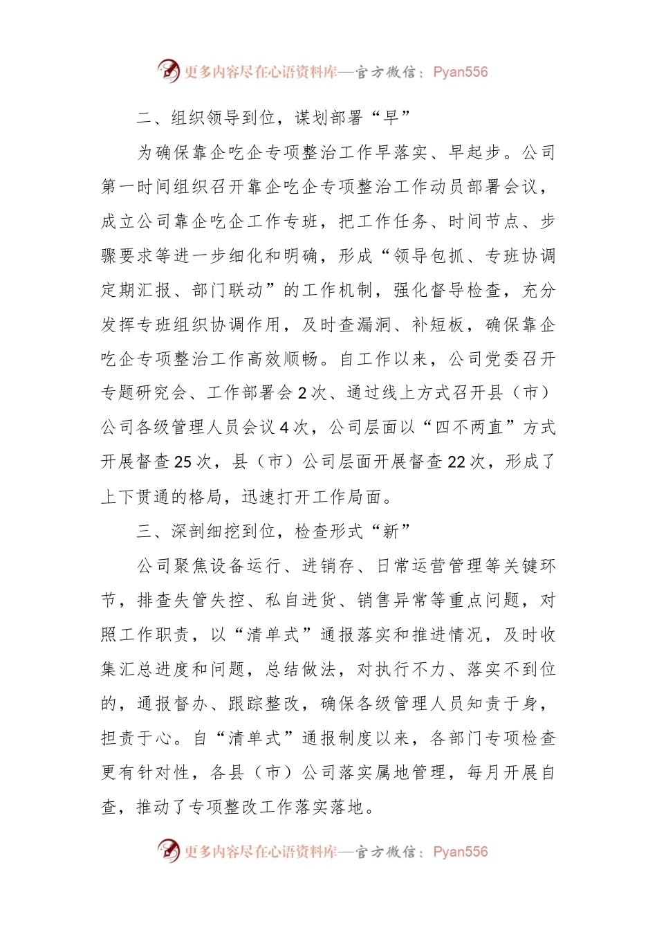 2023年公司推动靠企吃企专项整治工作报告.docx_第2页