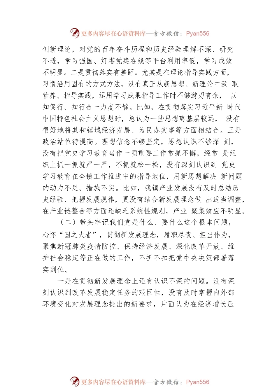 2022年民主生活会对照检查材料3.docx_第2页