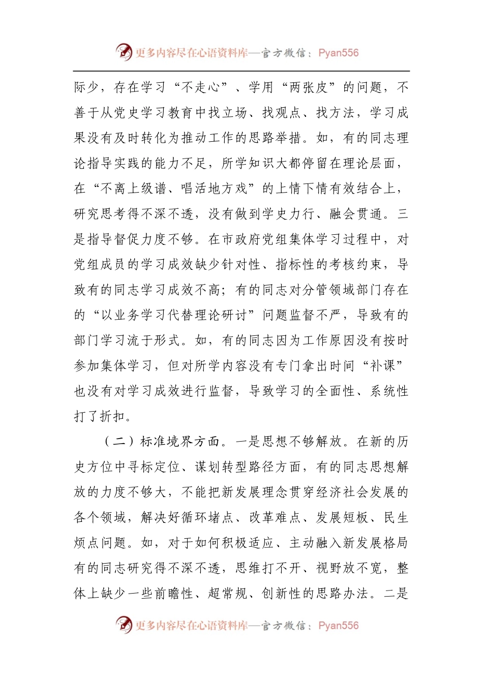 2021年度民主生活会领导班子对照检查材料.docx_第2页