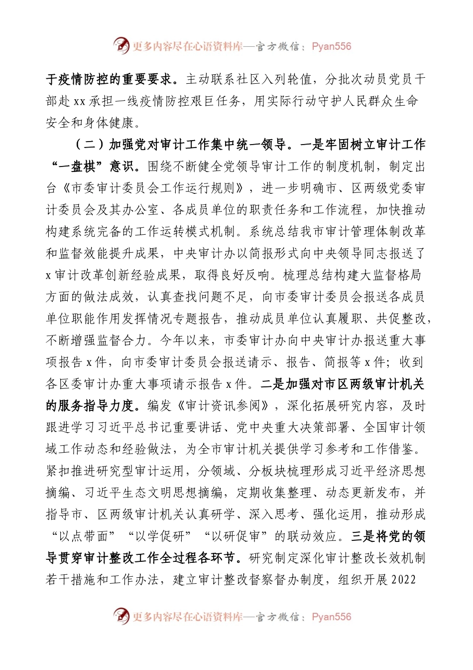 2022年审计局党组落实全面从严治党主体责任报告.docx_第2页