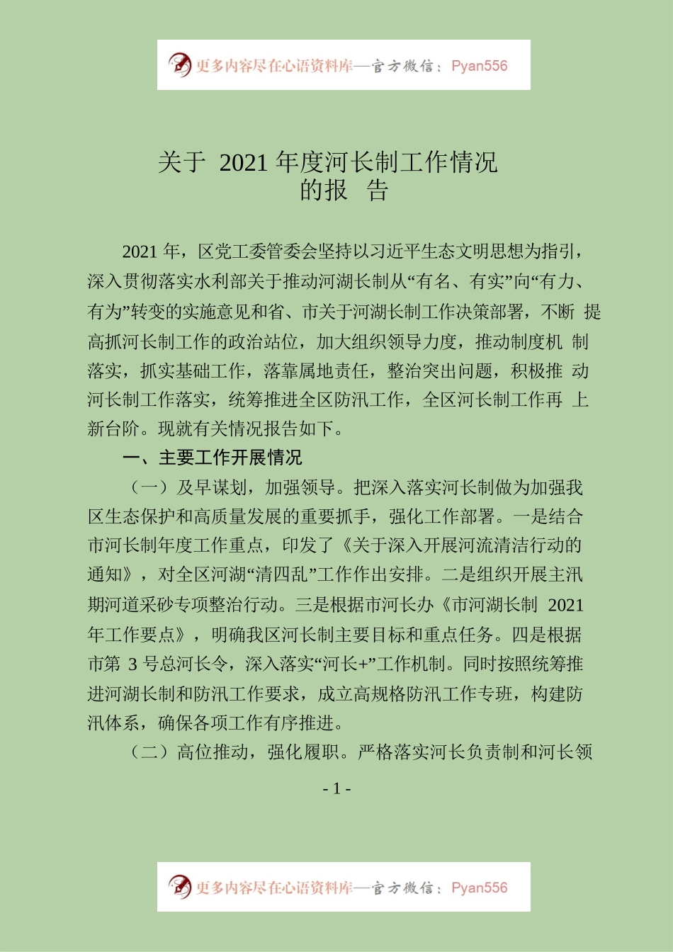 2021年度河长制工作情况报告.docx_第1页