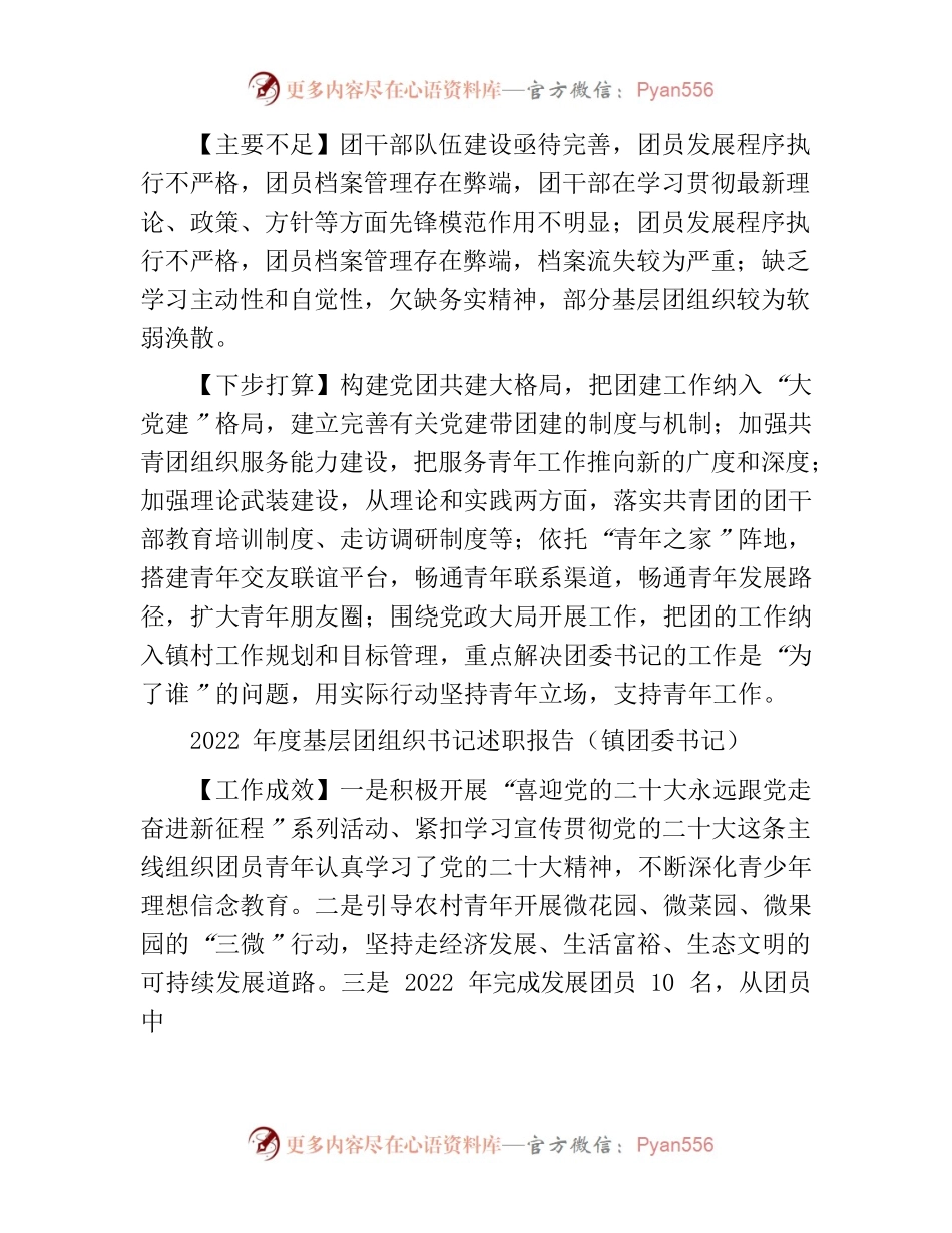 2022年度基层团组织书记述职报告汇编（12篇）.docx_第2页