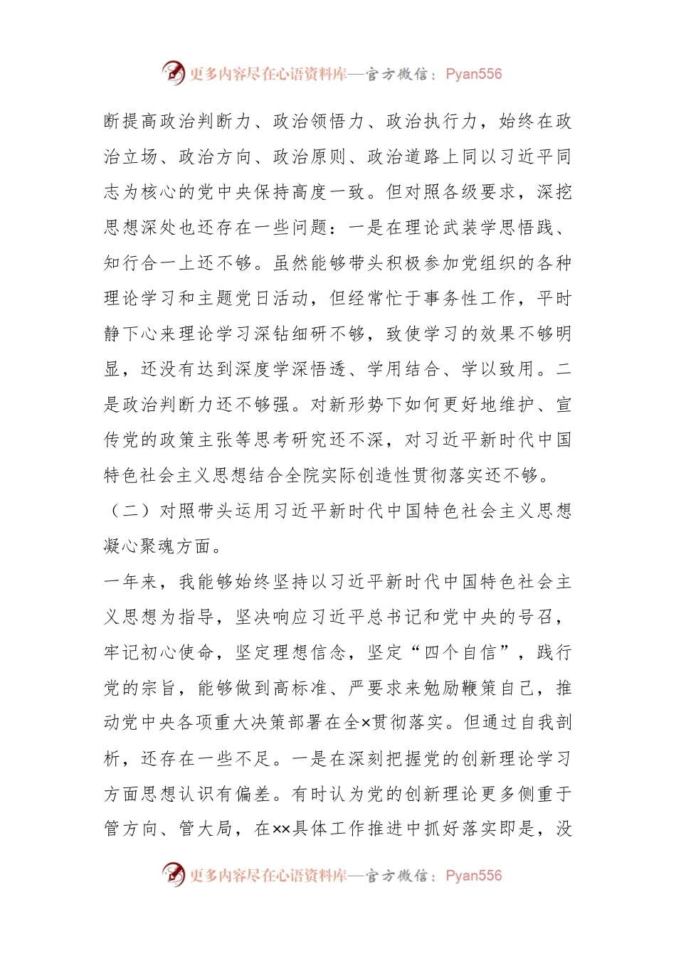 2022年度民主生活会个人对照检查材料（四）.docx_第2页