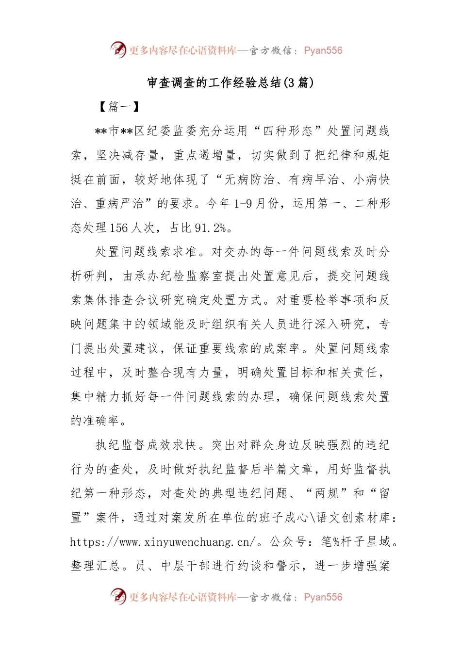 (3篇)审查调查的工作经验总结.docx_第1页