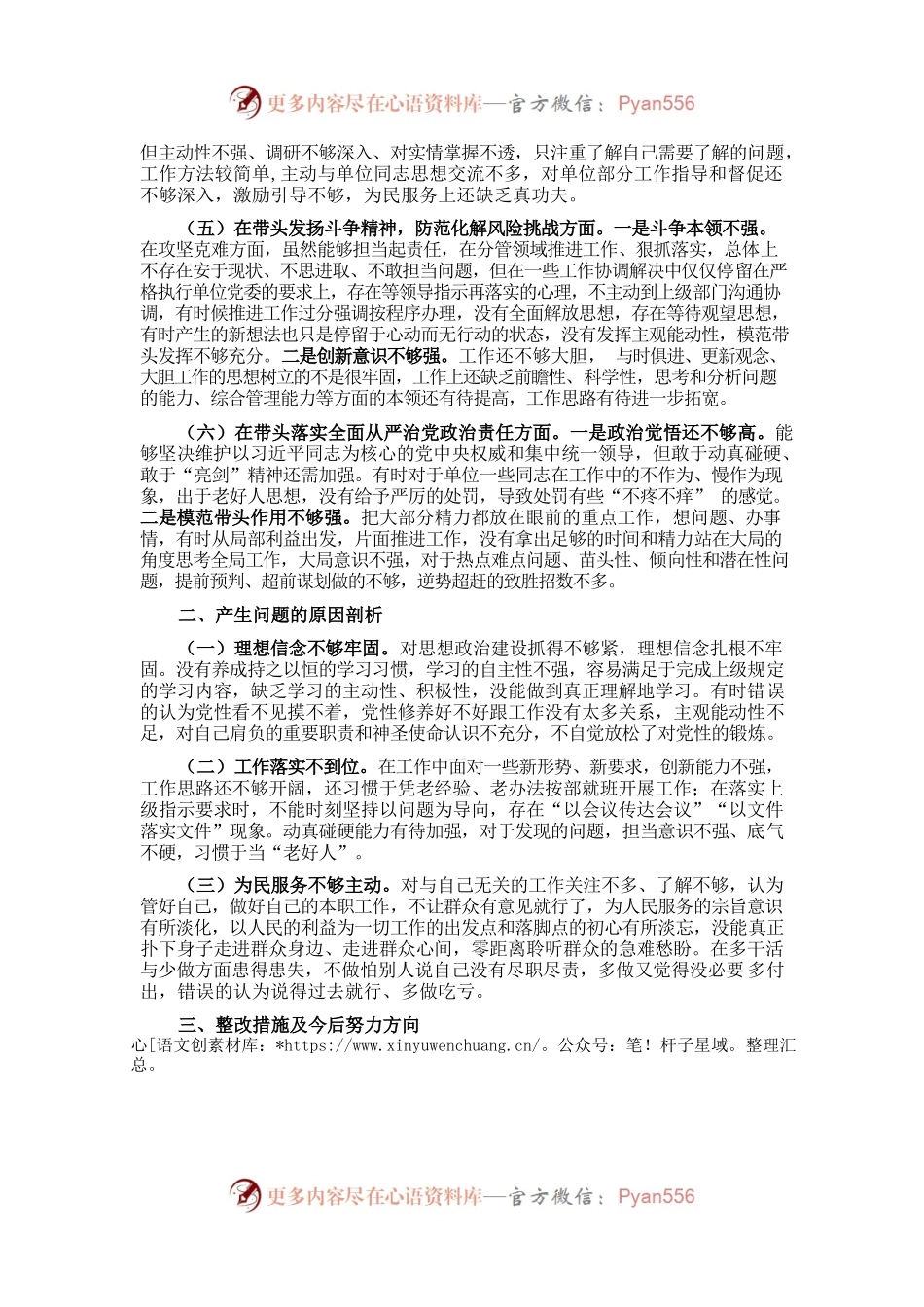 2023年党员干部民主生活会对照检查材料.docx_第2页