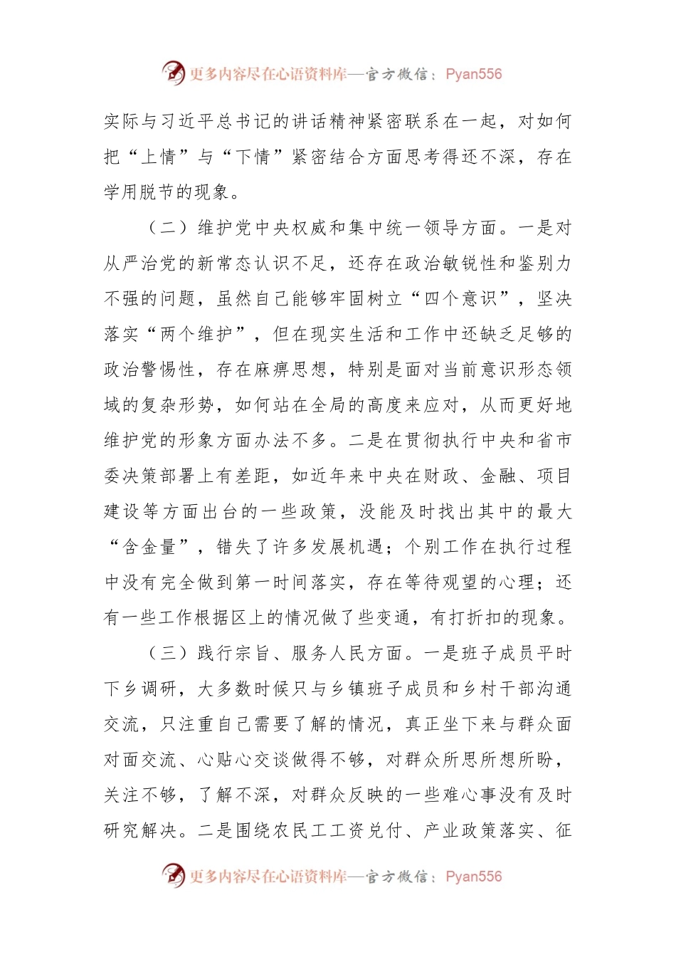 2023年主题教育专题民主生活会对照检查（践行宗旨等6个方面）（班子）.docx_第2页