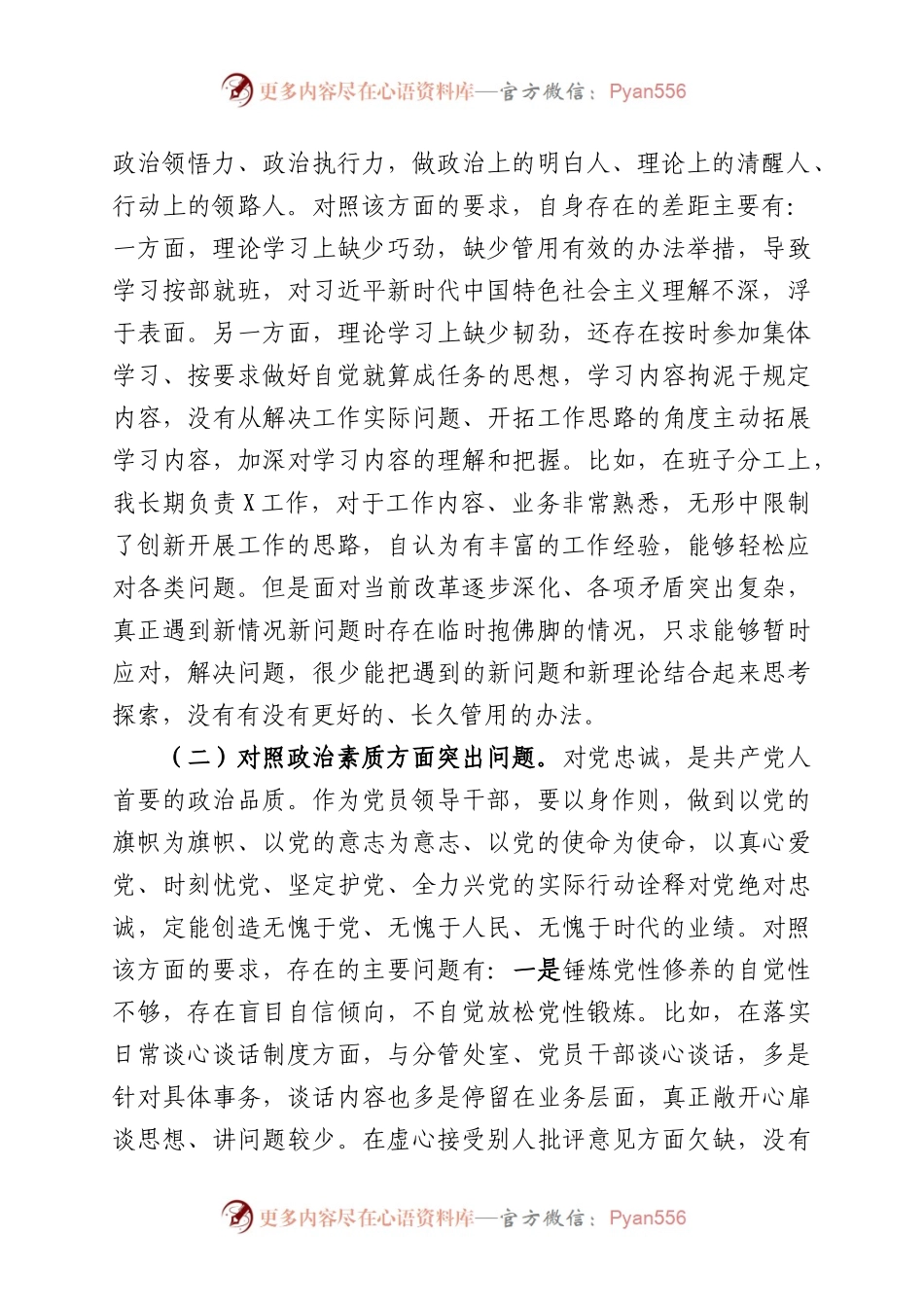 2023年主题教育专题民主生活会对照检查剖析材料（副职领导）.docx_第2页