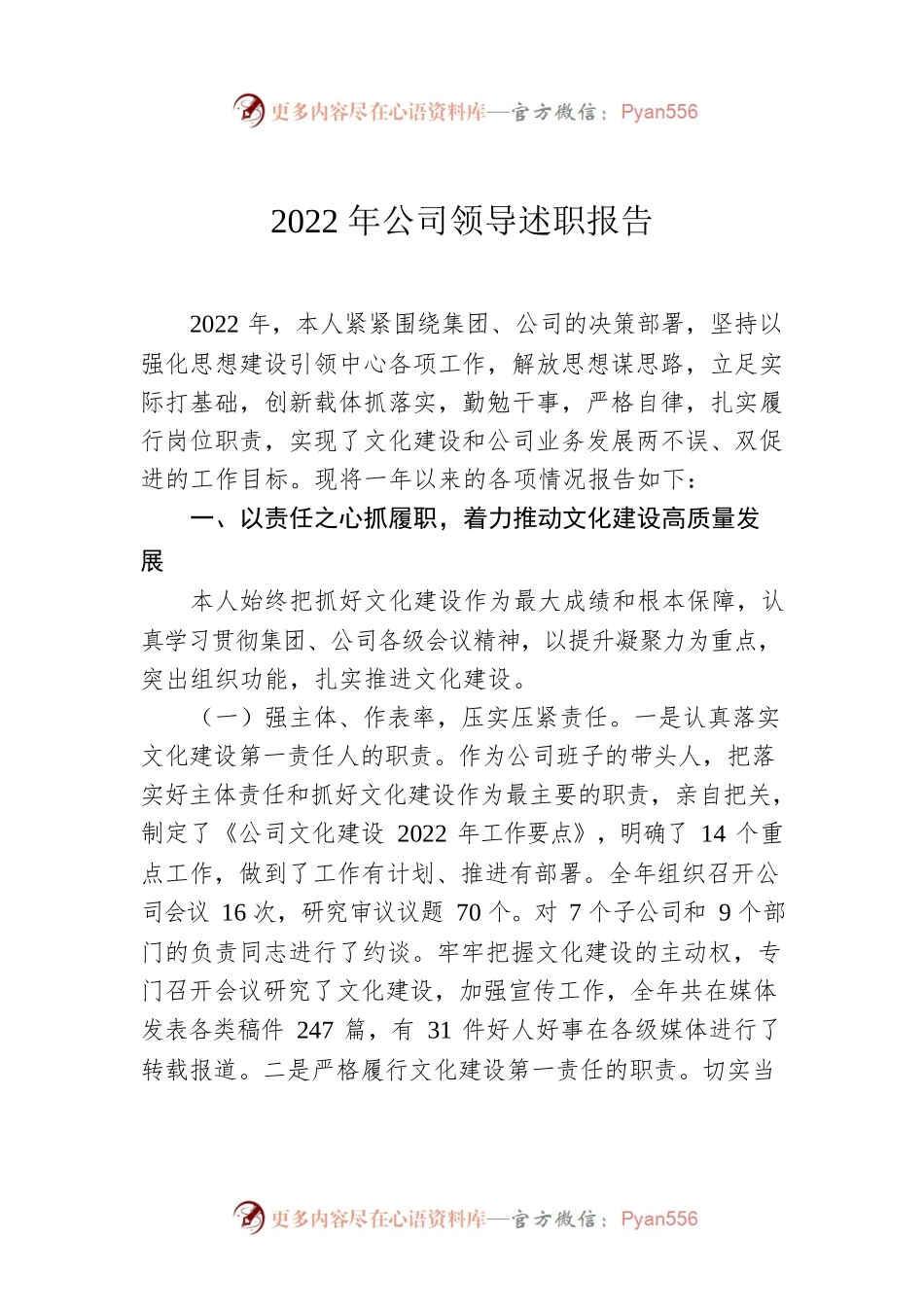2022年公司领导述职报告.docx_第1页