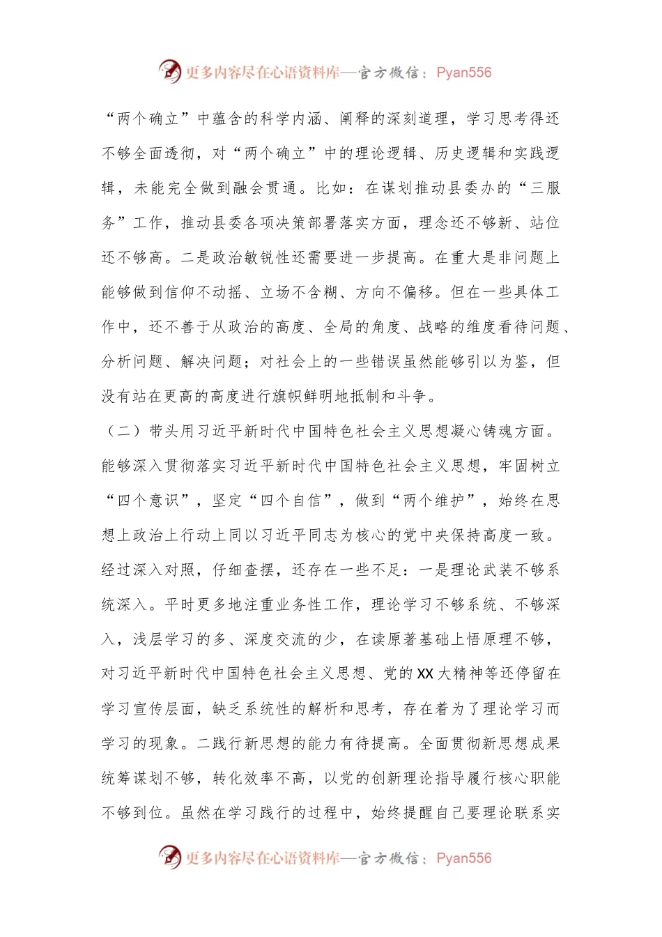 2022年度民主生活会发言提纲系列（四）.docx_第2页