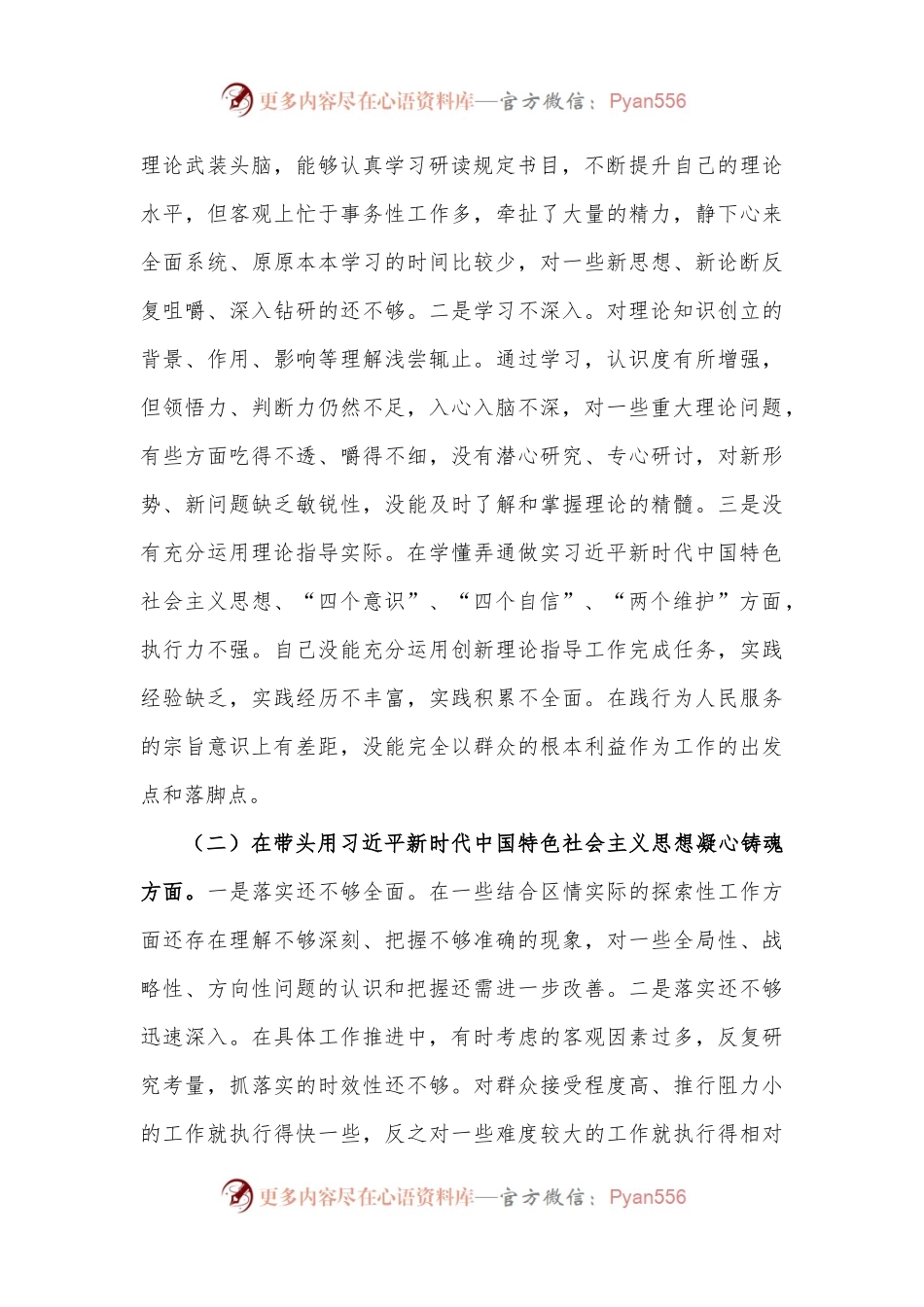2022年度民主生活会“六个带头”对照检查剖析材料.docx_第2页