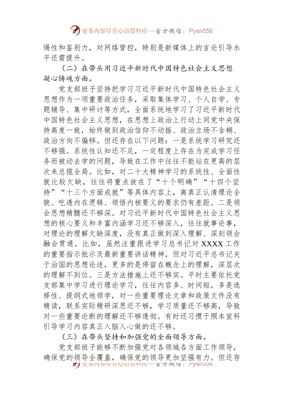2022年度党支部民主生活会对照检查材料.docx_第2页