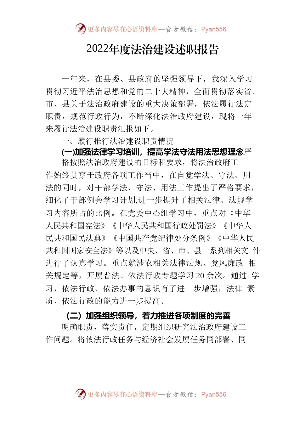 2022年度法治建设述职报告(xx）.docx_第1页