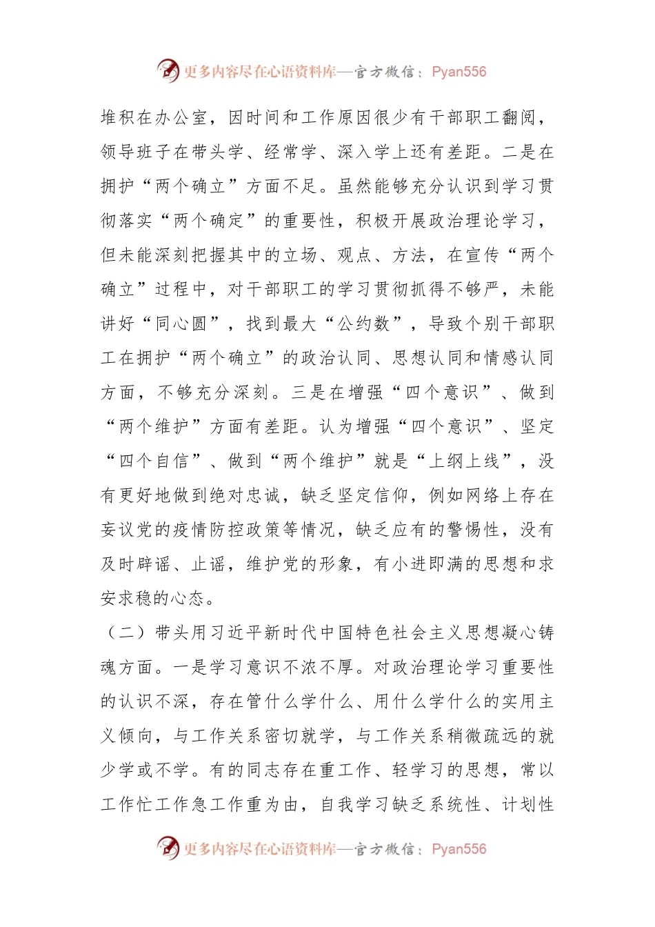 2022年度某乡领导班子民主生活会对照检查材料.docx_第2页