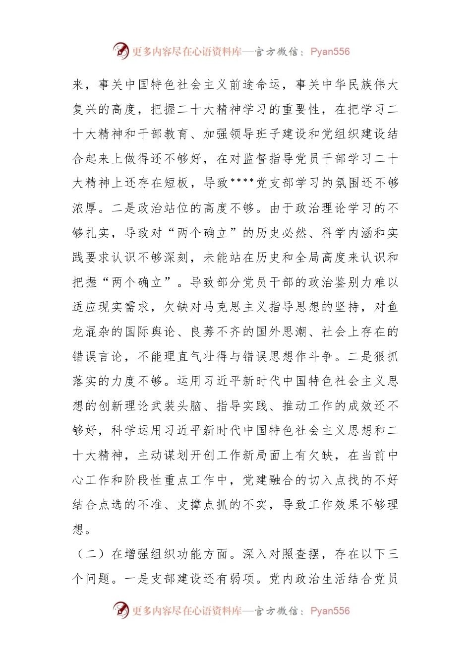 2022年度组织生活会班子对照检查材料（全文2802字）.docx_第2页
