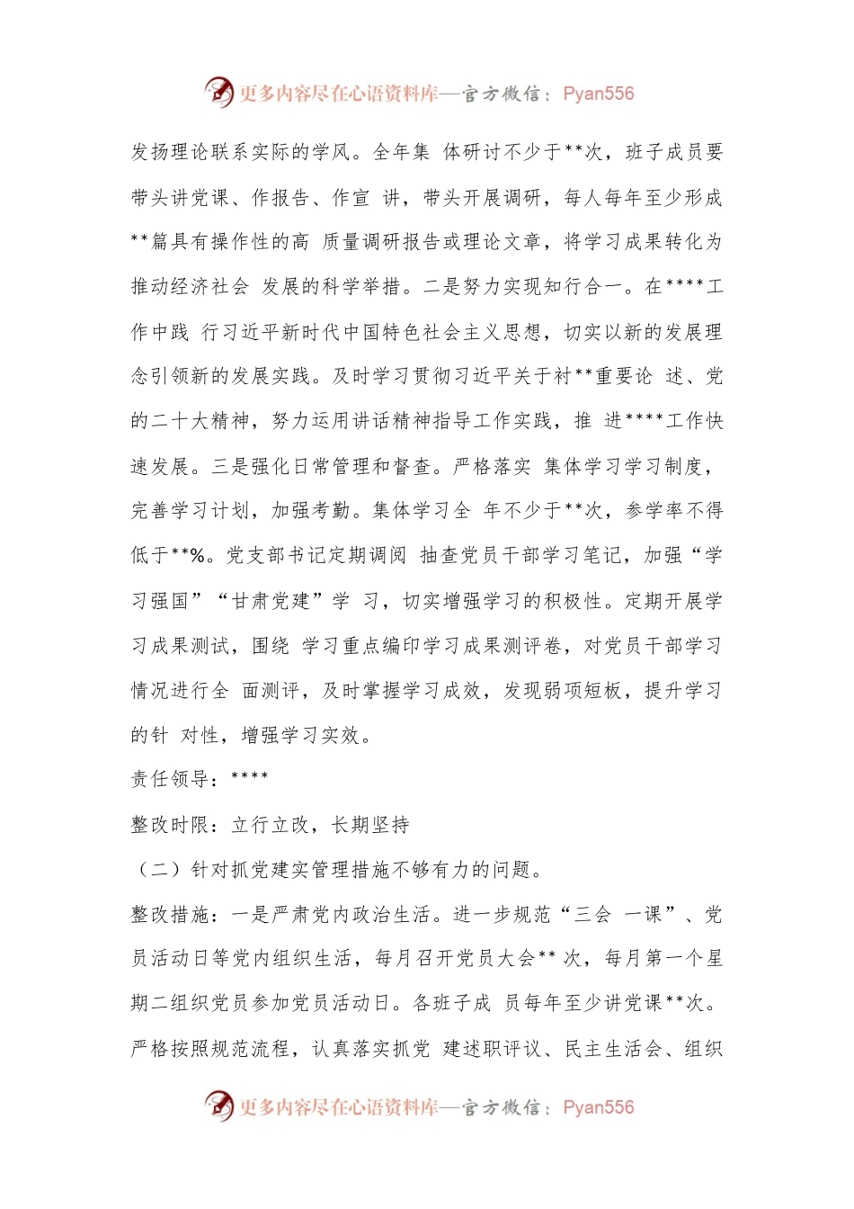 2022年度党支部抓基层党建述职点评问题整改方案.docx_第2页