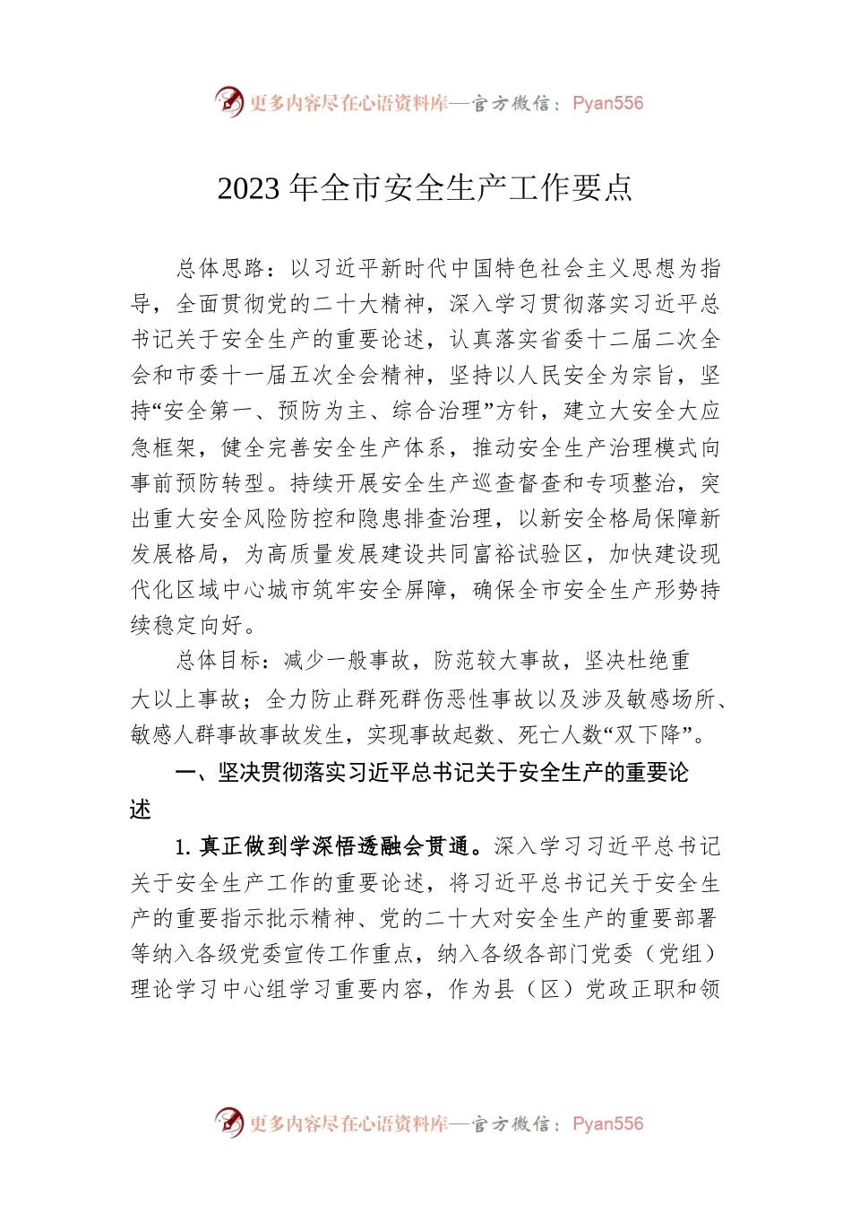 2023年全市安全生产工作要点（20230418）.docx_第1页