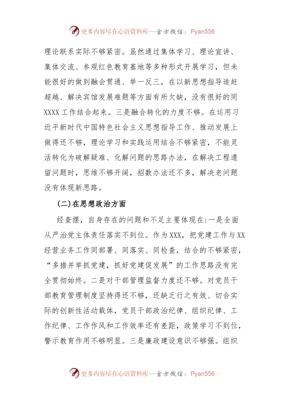 2023年在专题民主生活会检视剖析材料.docx_第2页