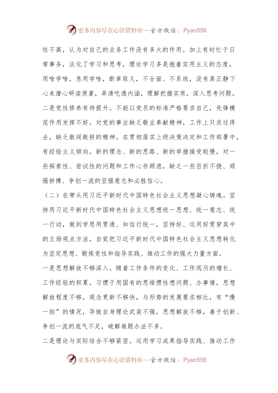 2022年度民主生活会个人对照检查材料（二）.docx_第2页