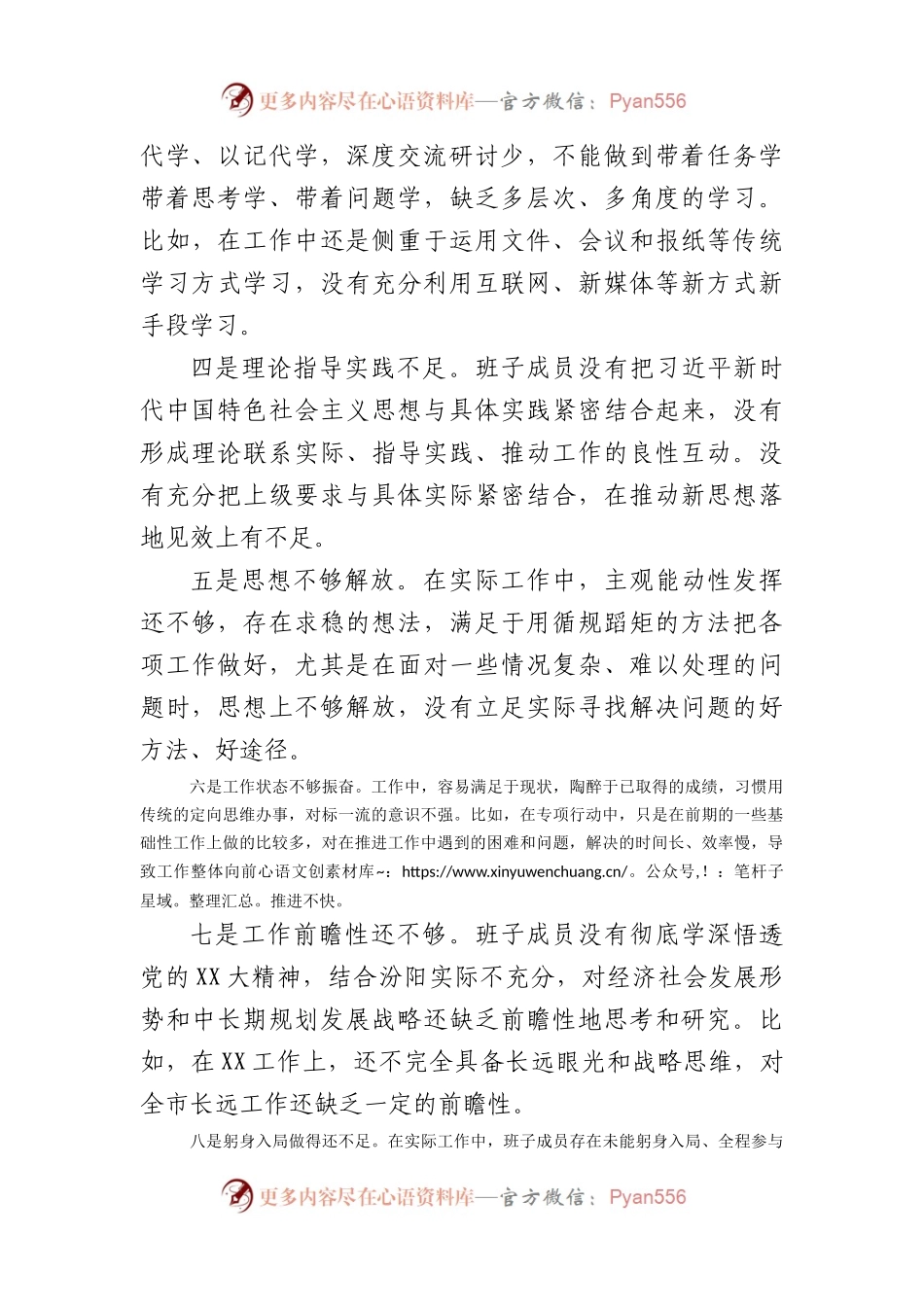 2023年主题教育班子对照检查查摆问题清单（12条）.docx_第2页
