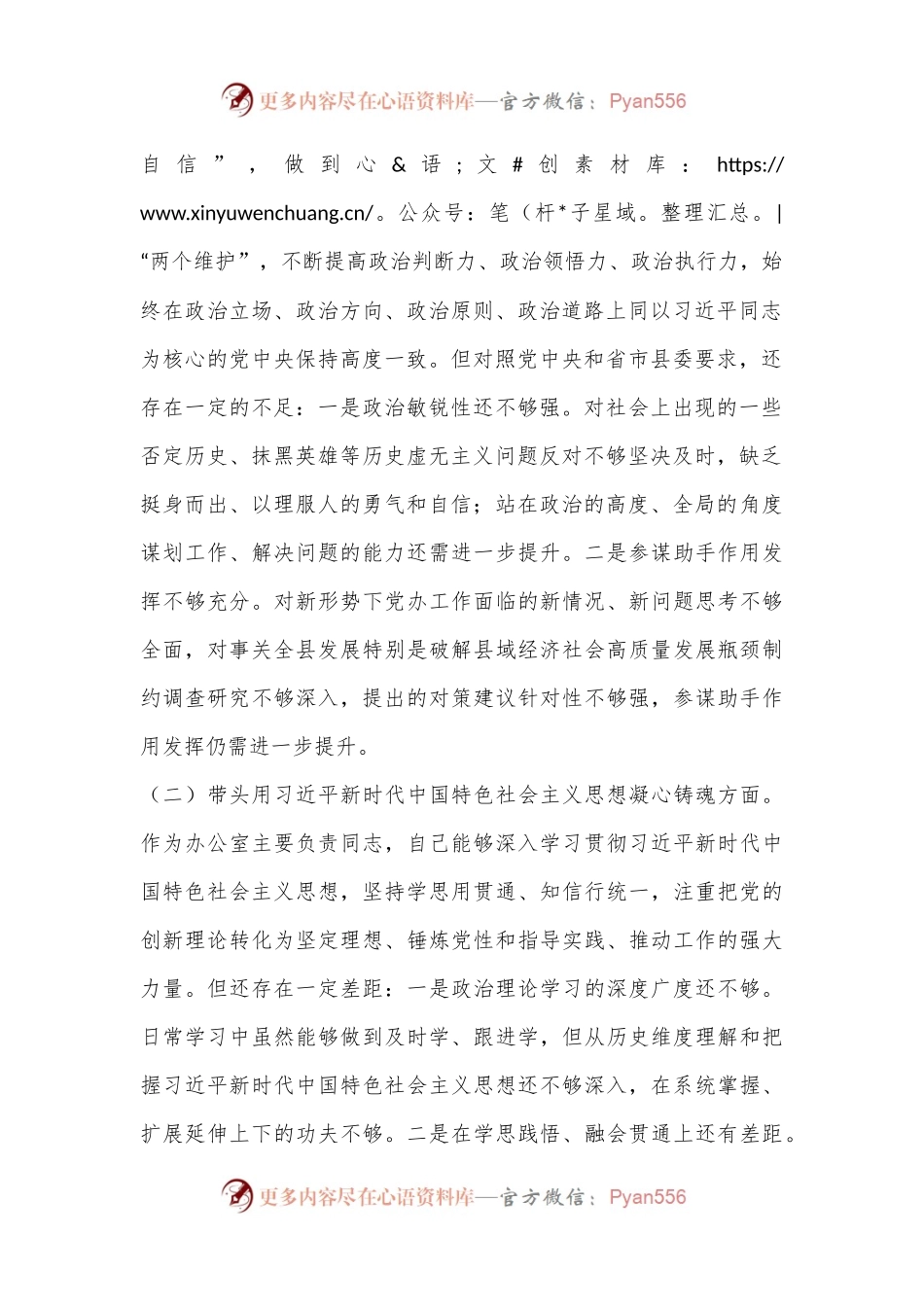 2022年度民主生活会发言提纲系列（二）.docx_第2页